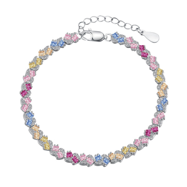 <CHIBA>Ornate Colorful Flower Shape Party Bracelet