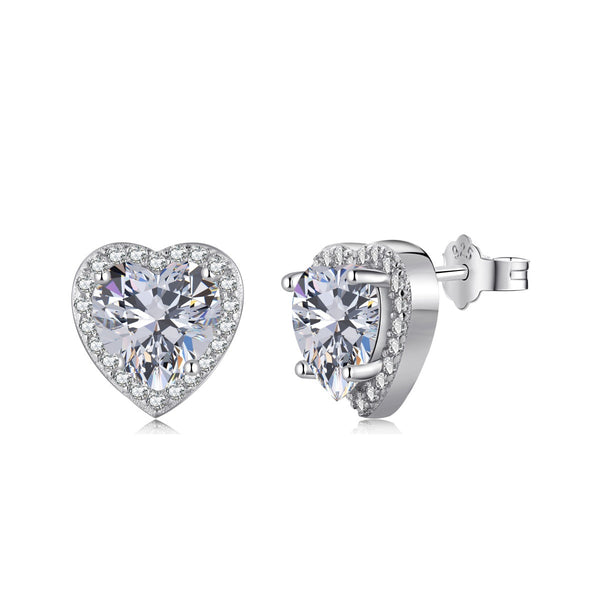 <CHIBA>Sparkling Heart Shape Lover Earrings