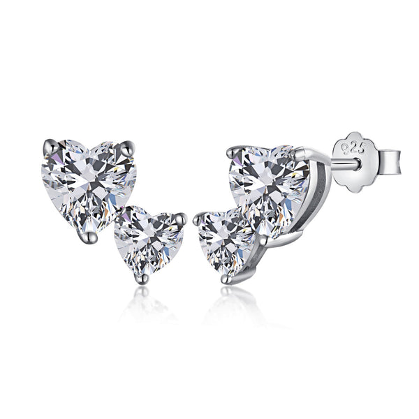 <CHIBA>Double Heart-Shape Classic Princess Style Earrings