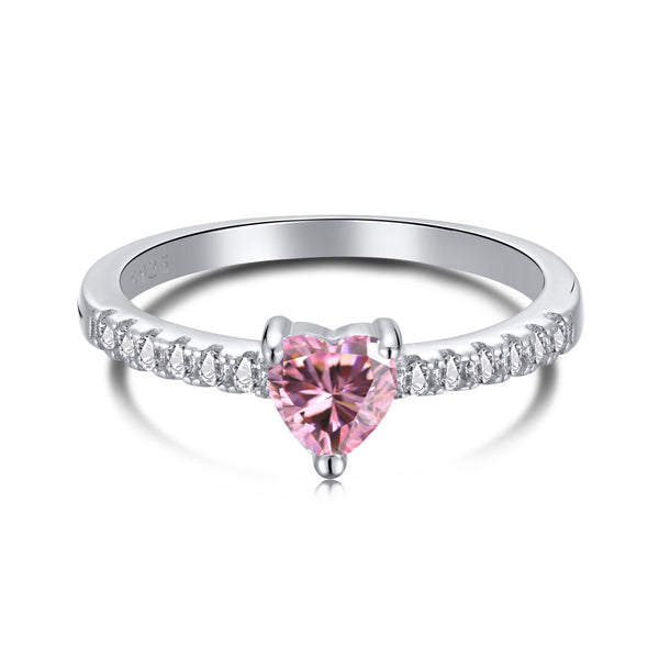 <CHIBA>0.5 Carat CaratEternity Charming Heart Shape Lover Ring