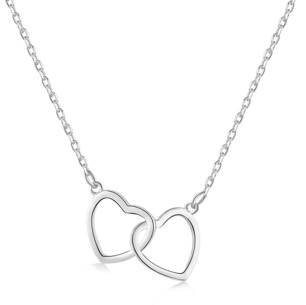 <CHIBA>Sterling Silver Love Double Ring Necklace