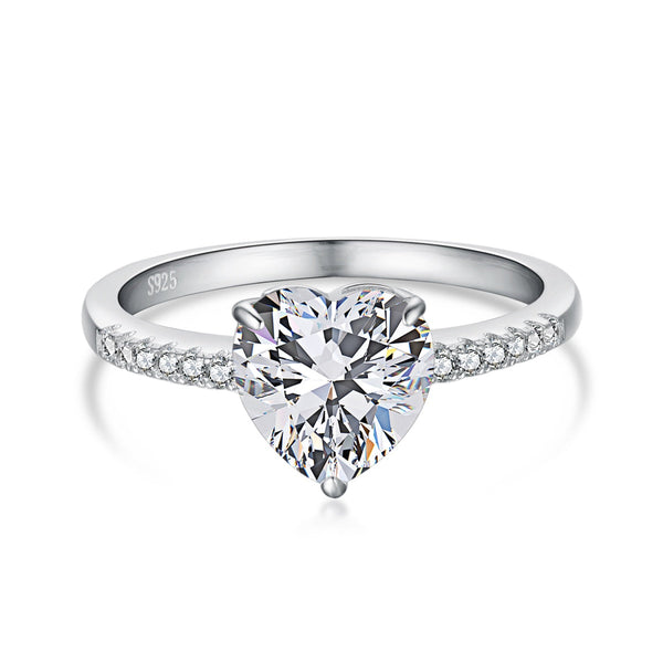<CHIBA>2.0 Carat Dazzling Lustrous Heart Cut Lover Ring