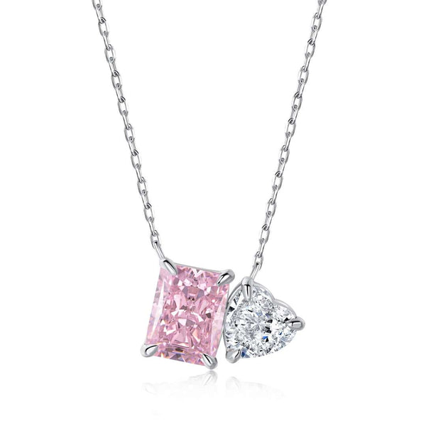 <CHIBA>Dazzling Square & Heart Shape Necklace