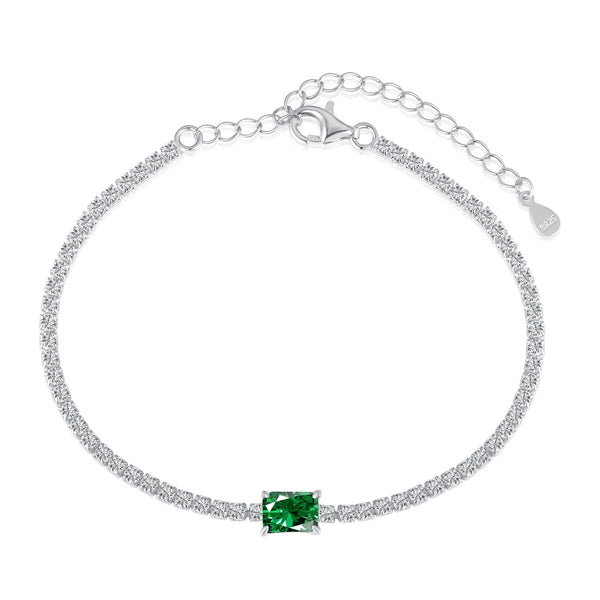 <CHIBA>1.0 Carat Unique Emerald Cut Banquet Bracelet