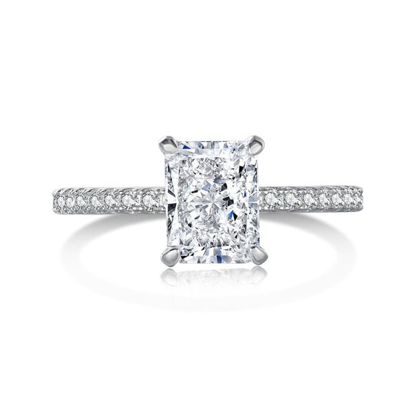 <CHIBA>2.0 Carat Dazzling Sparkling Radiant Cut Party Ring