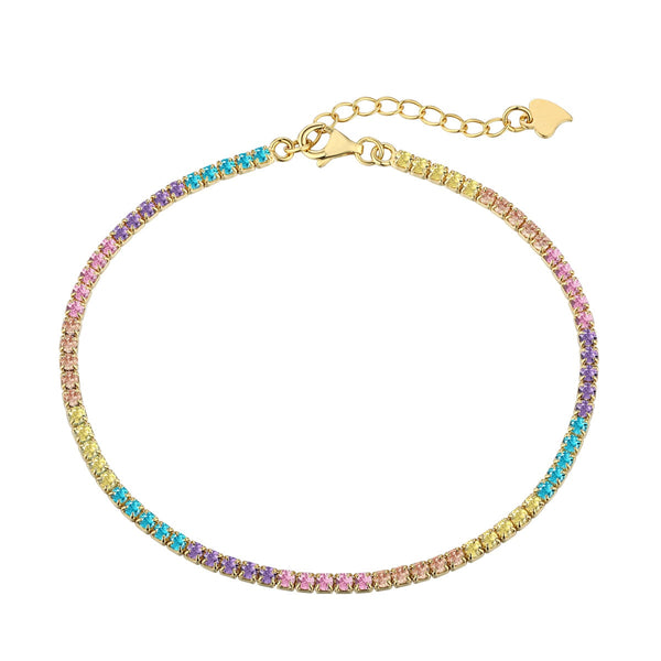 <CHIBA>Dazzling Colorful Round Cut Daily Bracelet
