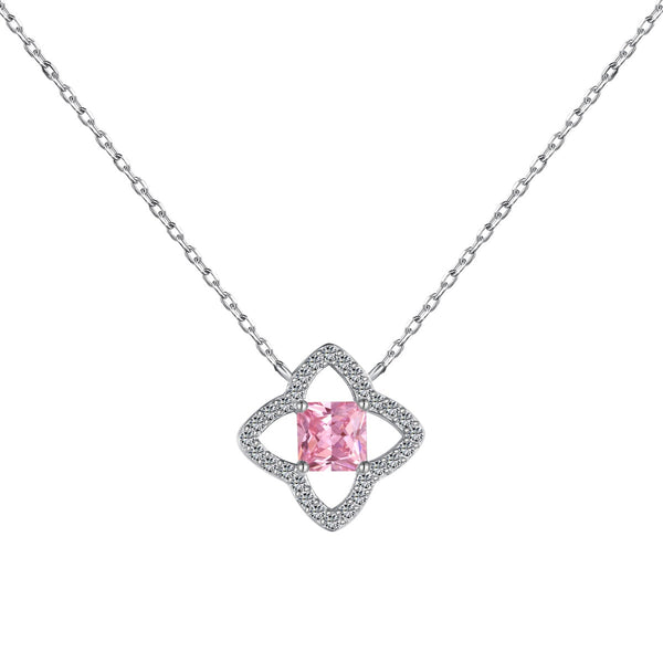 <CHIBA>Exquisite Flower Shape Princess Cut Necklace