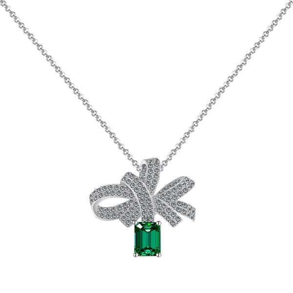 <CHIBA>Luxurious Flower Shape Emerald Cut Necklace