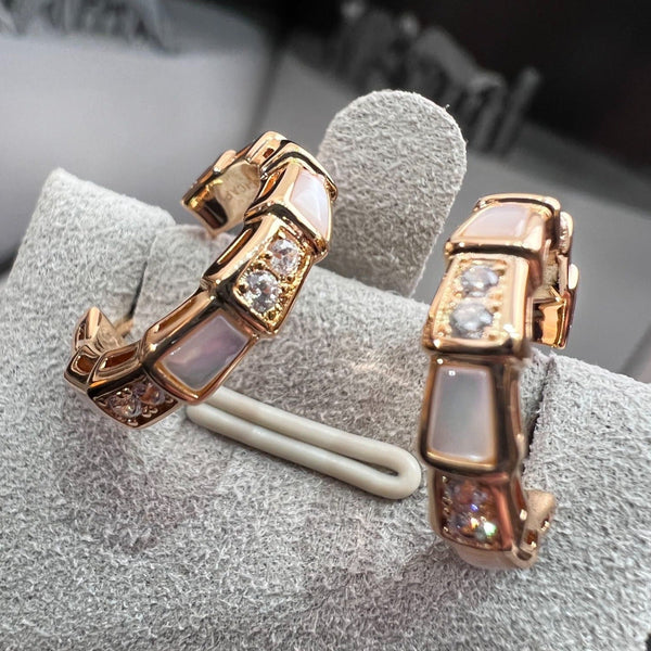 <CHIBA>SERPENTI MOP PINK GOLD EARRINGS