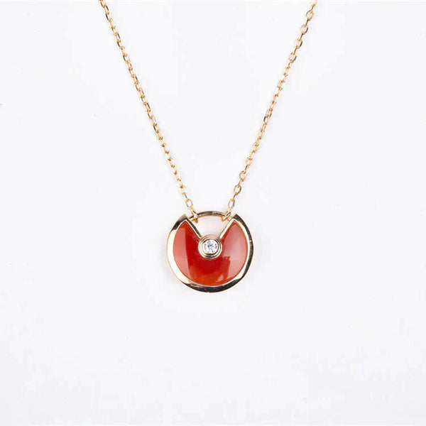 <CHIBA>AMULETTE GOLD CARNELIAN ONYX NECKLACE