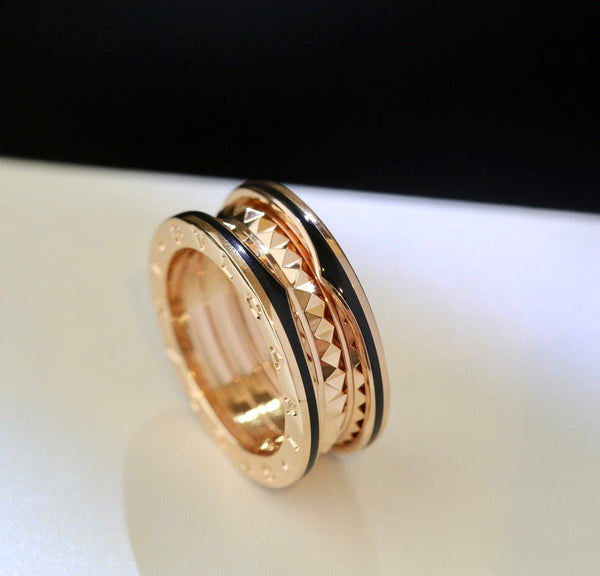 <CHIBA>ZERO 1 PINK GOLD BLACK CERAMIC RING