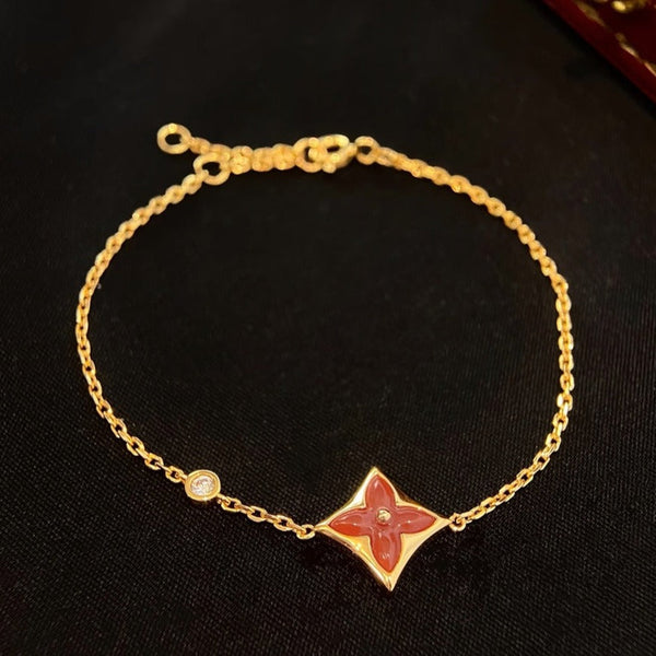 <CHIBA>COLOR STAR CARNELIAN PINK GOLD DIAMOND BRACELET