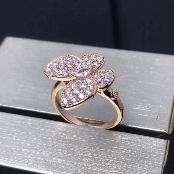 <CHIBA>BUTTERFLY PINK GOLD DIAMOND RING
