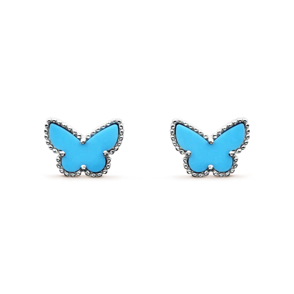 <CHIBA>BUTTERFLY TURQUOISE EARRINGS SILVER