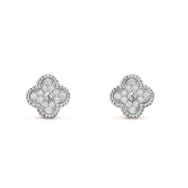 <CHIBA>CLOVER MINI DIAMOND STUD EARRINGS
