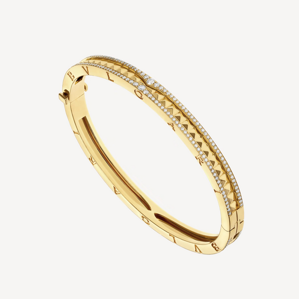 <CHIBA>ZERO 1 SPIRAL AND PAVED DIAMOND GOLD BRACELET