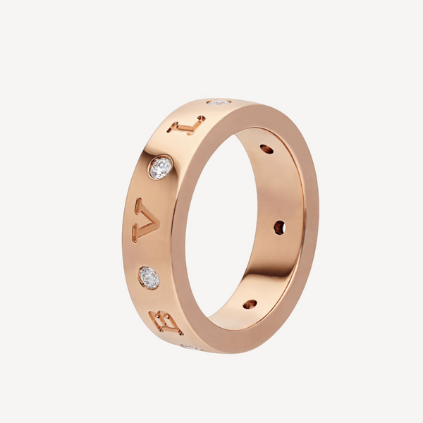 <CHIBA>ZERO 1 ESSENTIAL PINK GOLD BAND WITH DIAMONDS RING