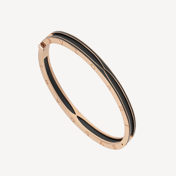 <CHIBA>ZERO 1 PINK GOLD WITH MATTE BLACK CERAMIC BRACELET