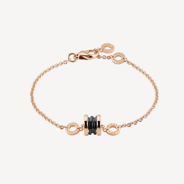 <CHIBA>ZERO 1 SOFT PINK GOLD AND BLACK CERAMIC BRACELET