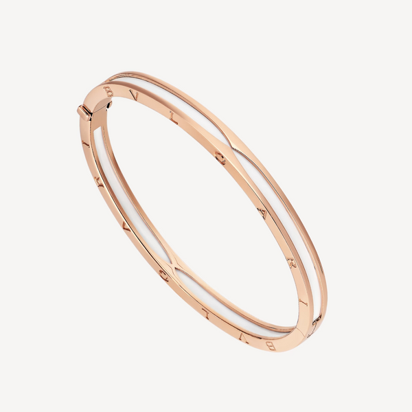 <CHIBA>ZERO 1 PINK GOLD WITH WHITE CERAMIC BRACELET