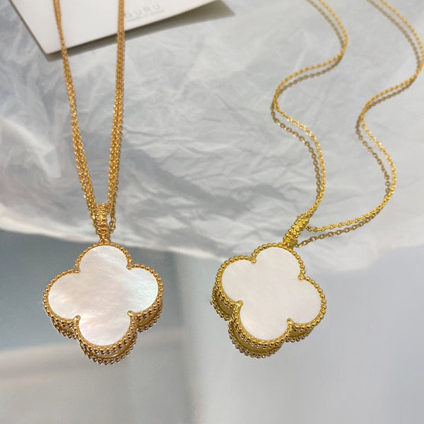 <CHIBA>CLOVER 25MM MOP LARGE PENDANT NECKLACE