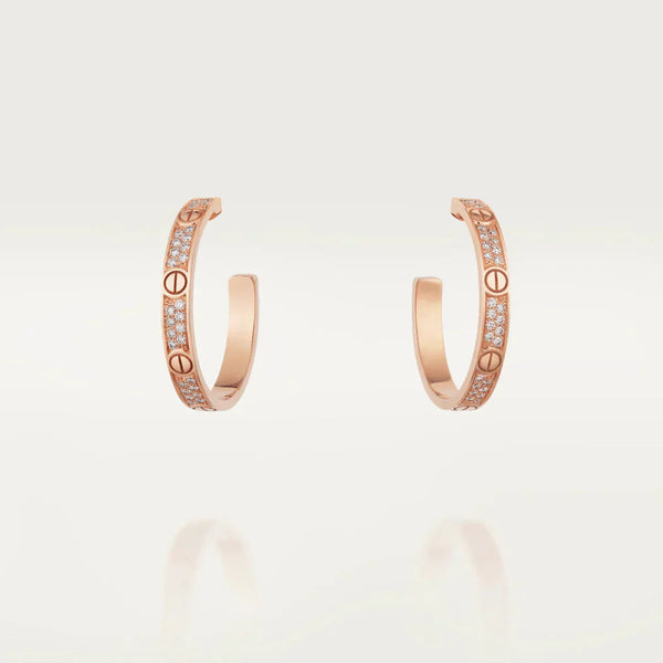 <CHIBA>LOVE DIAMOND PINK GOLD HOOP EARRINGS