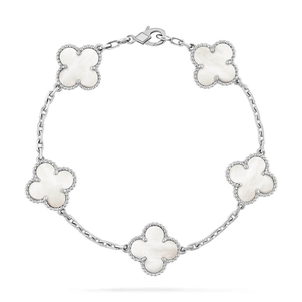 <CHIBA>CLOVER SILVER MOP 5 MOTIF BRACELET