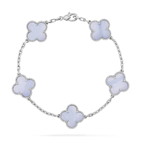 <CHIBA>CLOVER  5 MOTIF PURPLE CHALCEDONY BRACELET
