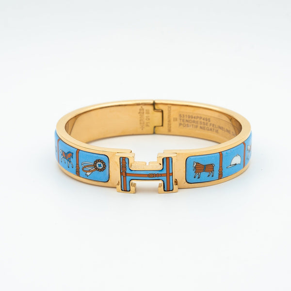 <CHIBA>H PINK GOLD BRACELET BLUE CERAMIC