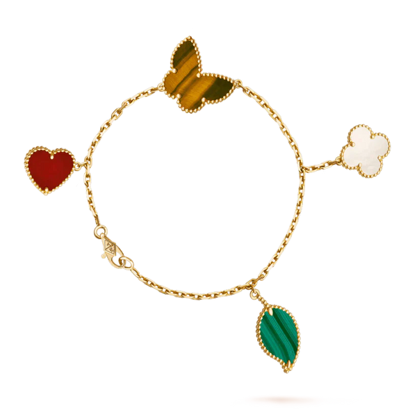 <CHIBA>LUCKY SPRING 5 MOTIF GOLD BRACELET