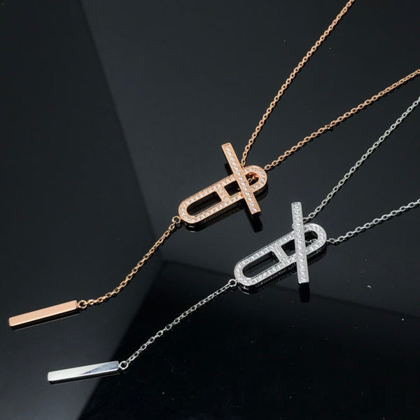 <CHIBA>HM NECKLACE PLATINUM ROSE GOLD DIAMOND