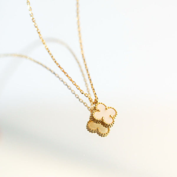 <CHIBA>CLOVER MINI 9.5MM WHITE MOTHER-OF-PEARL NECKLACE