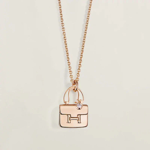 <CHIBA>AMULETTE PEDANT ROSE GOLD NECKLACE