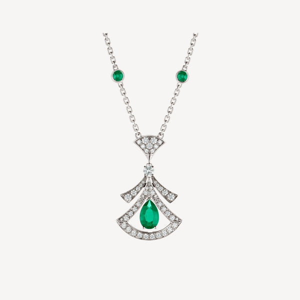 <CHIBA>DREAM NECKLACE MALACHITE DIAMOND SILVER