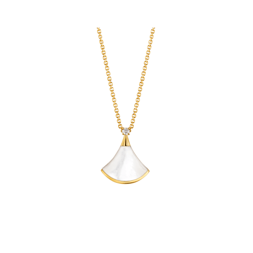 <CHIBA>DREAM NECKLACE WHITE MOP GOLD 1 DIAMOND