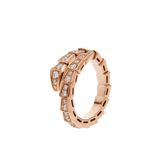 <CHIBA>SERPENTI RING PINK GOLD DIAMOND PAVED 4MM