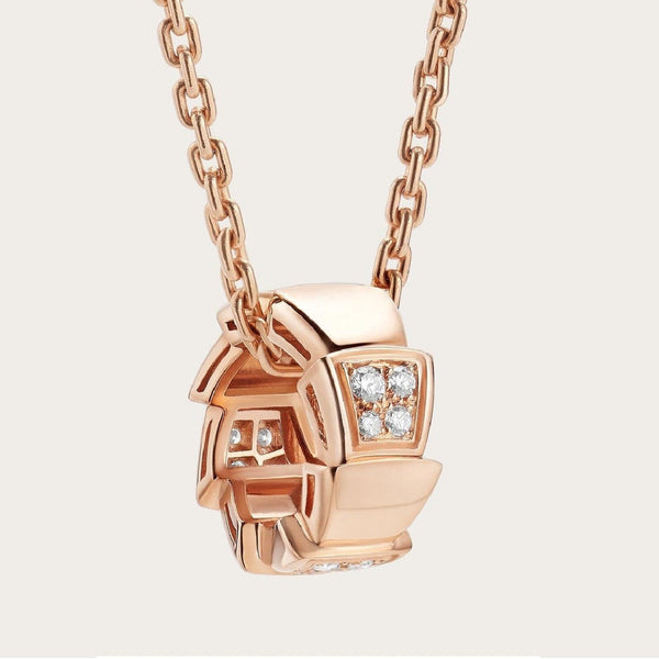 <CHIBA>SERPENTI PEDANT DIAMOND PINK GOLD NECKLACE