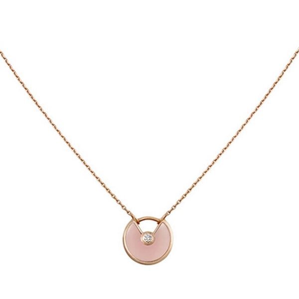 <CHIBA>AMULETTE ROSE GOLD PINK MOP NECKLACE