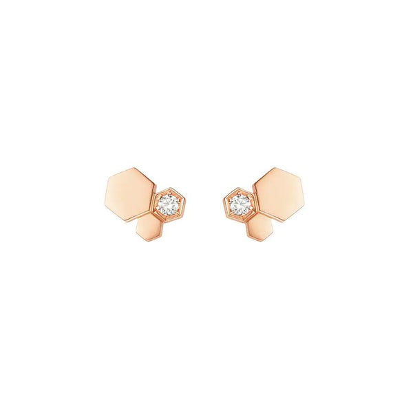 <CHIBA>BEE LOVE PINK GOLD DIAMOND EARRINGS