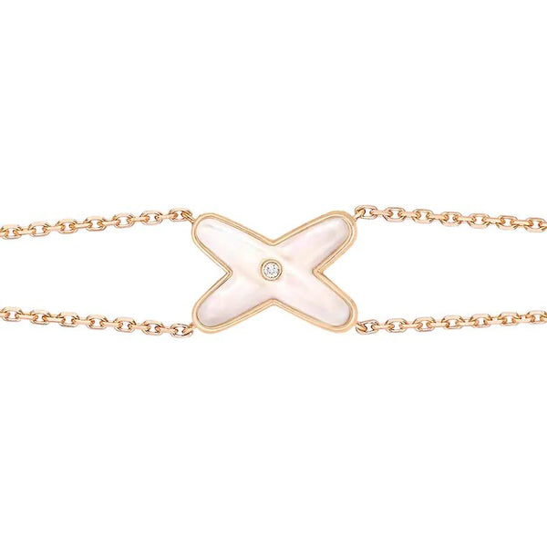 <CHIBA>JEUX BRACELET WHITE MOP ROSE GOLD 1 DIAMOND