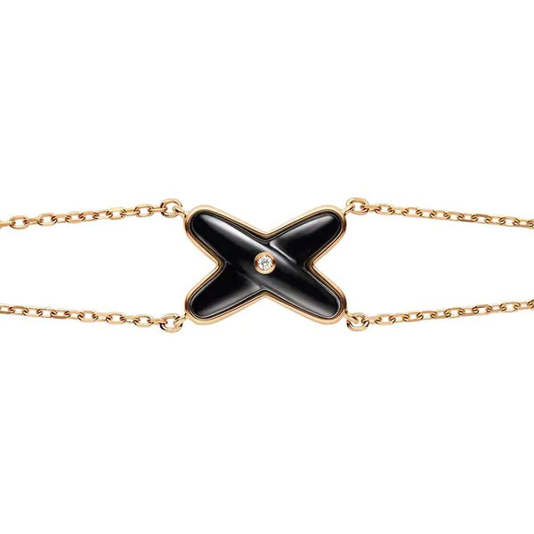 <CHIBA>JEUX BRACELET ONYX PINK GOLD 1 DIAMOND
