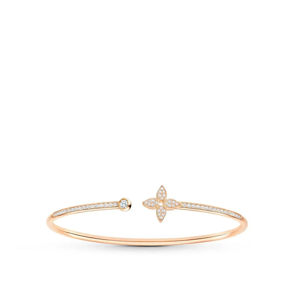 <CHIBA>IDYLLE PINK GOLD OPEN BRACELET DIAMOND PAVED