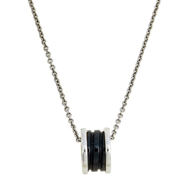 <CHIBA>ZERO 1 BLACK CERAMIC SILVER NECKLACE