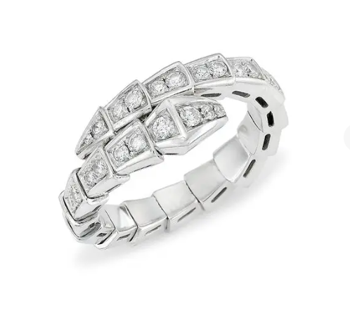 <CHIBA>SERPENTI RING SILVER DIAMOND PAVED 4MM