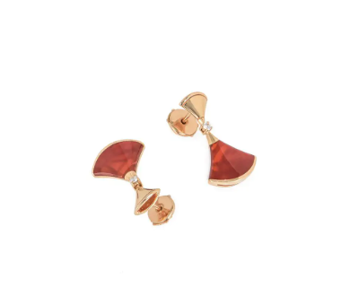 <CHIBA>DREAM Carnelian PINK GOLD EARRINGS