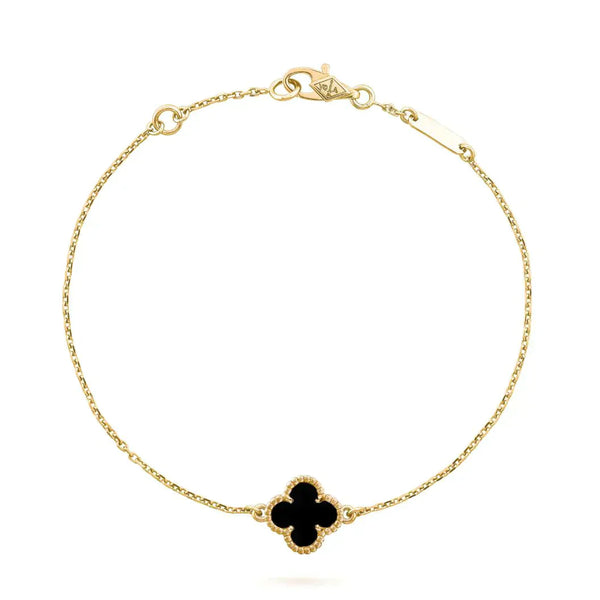<CHIBA>CLOVER ONYX SINGLE FLOWER BRACELET