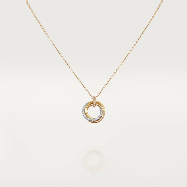 <CHIBA>TRINITY NECKLACE SILVER GOLD PINK GOLD DIAMONDS
