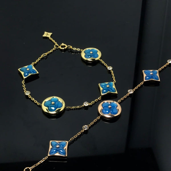 <CHIBA>STAR AND SUN 4 MOTIF BLUE BRACELET