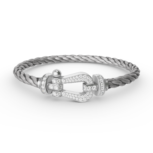 <CHIBA>FORCE LARGE HORSESHOE FULL DIAMOND BRACELET SILVER