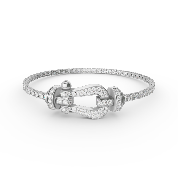 <CHIBA>FORCE  LARGE HORSESHOE FULL DIAMOND TENNIS BRACELET